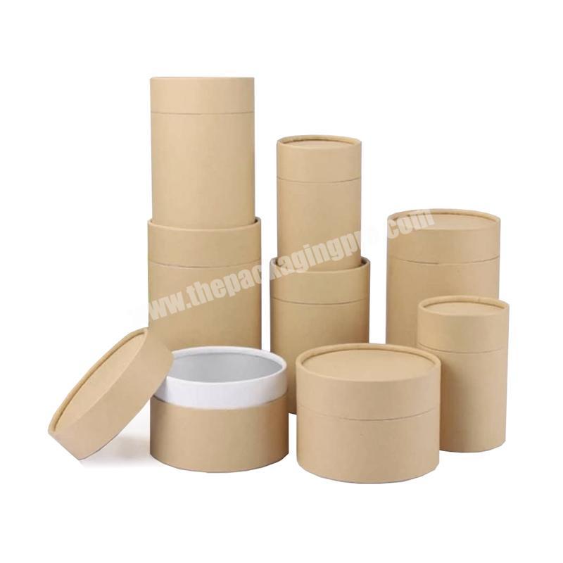 ZL Custom Different Sizes Eco Friendly Packaging Tea Cosmetic Cardboard Recycle Round Tube Kraft Paper Cylinder Gift Box