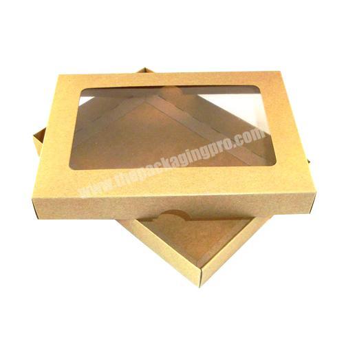 ZL Custom a6 brown kraft greeting card boxes with clear window lid