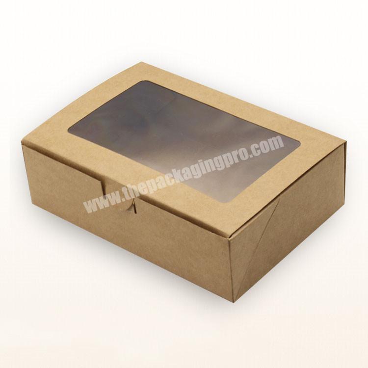 ZL folding Kraft paper macaron  cake  biscuits chocolate  sweet candy  packaging box with clear window for sale