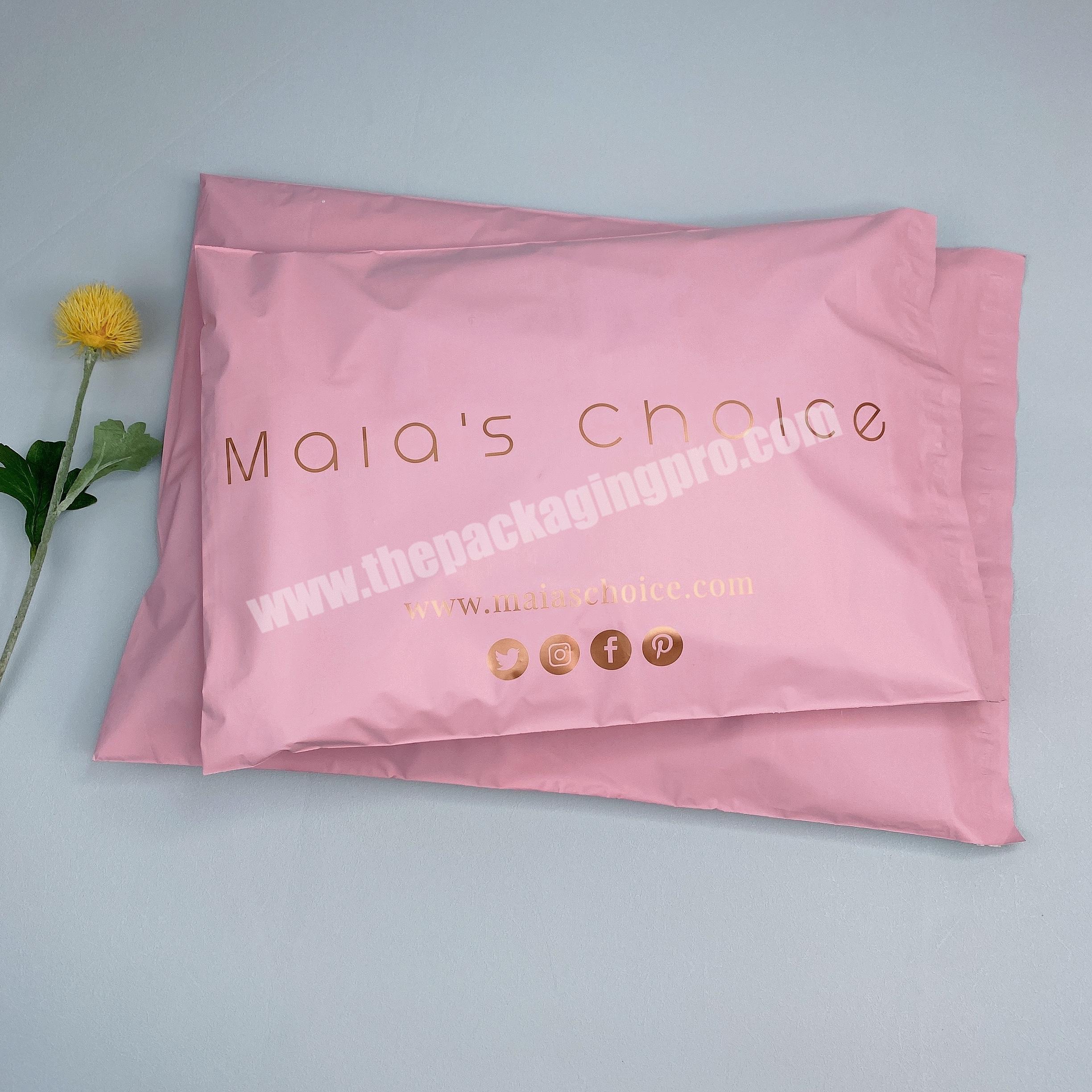 biodegradable  matte pink custom shipping bags poly mailer bags courier bags with logo for clothing packaging