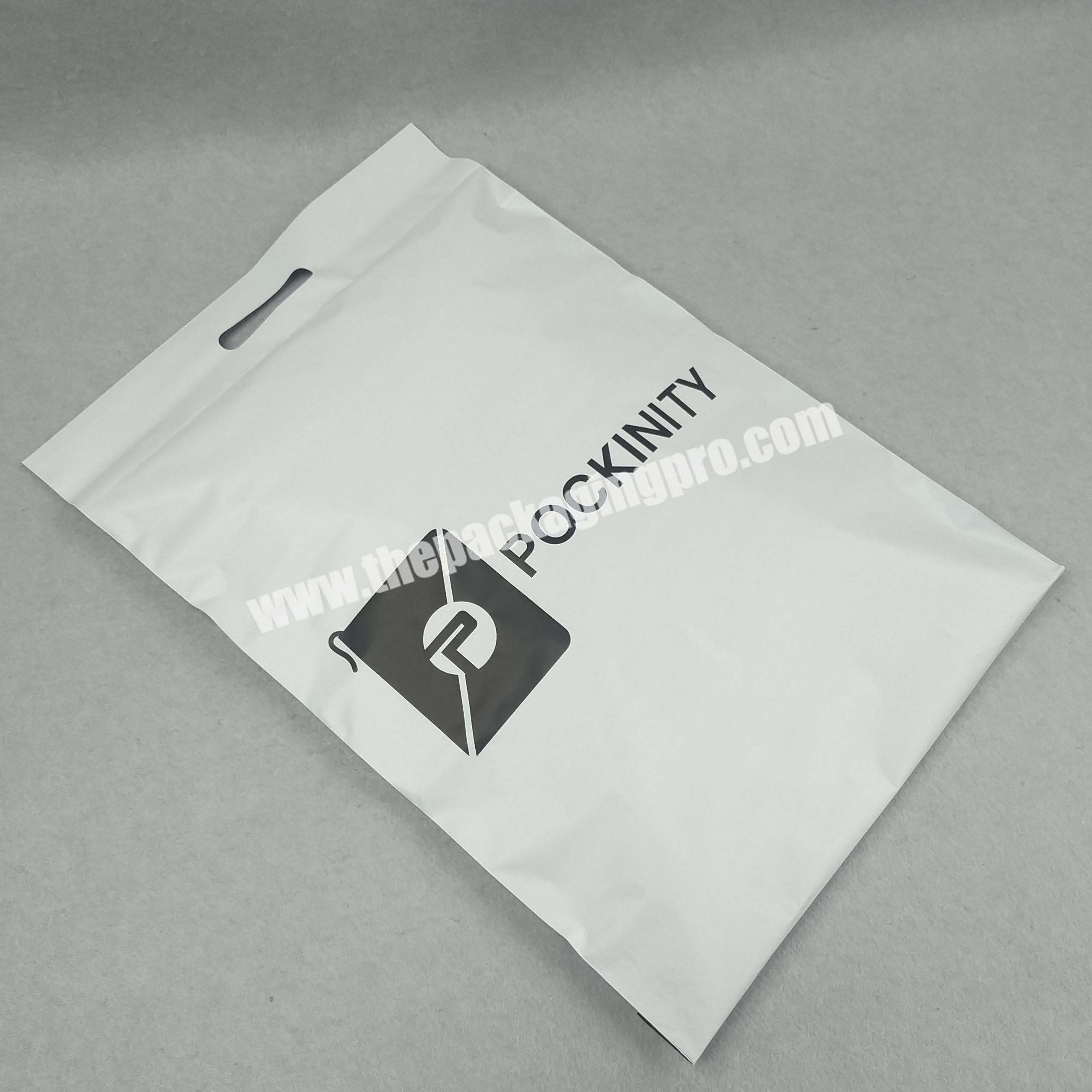 biodegradable matte white poly mailer custom logo printed plastic shipping package bags,courier shipping bag with handle