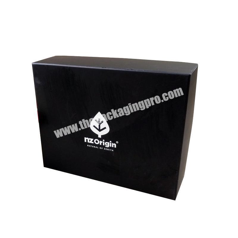 black hard cardboard gift box custom logo with foam insert