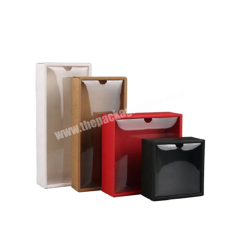 blank foldable paper cardboard box with transparent lid