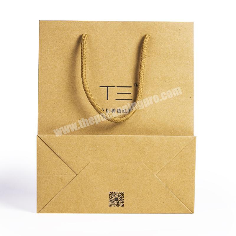 brown kraft paper recycle biodegradable eco friendly Custom logo print paper shopping bag