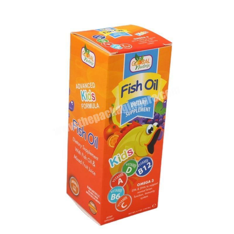cheap printed color supplement Vitamin fish oil bottle packaging paper box
