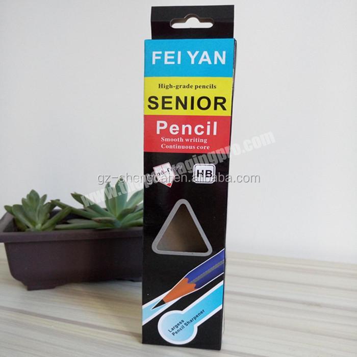 cheap retail pencil pen packaging box with window