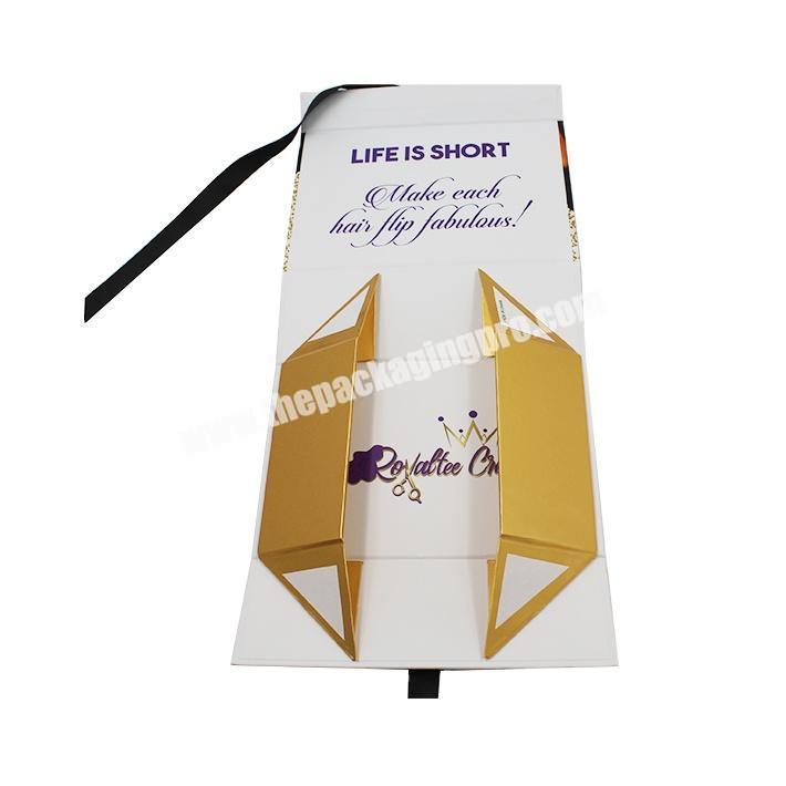 Custom special high quality folding  gift packaging box paper boxes hair packaging box