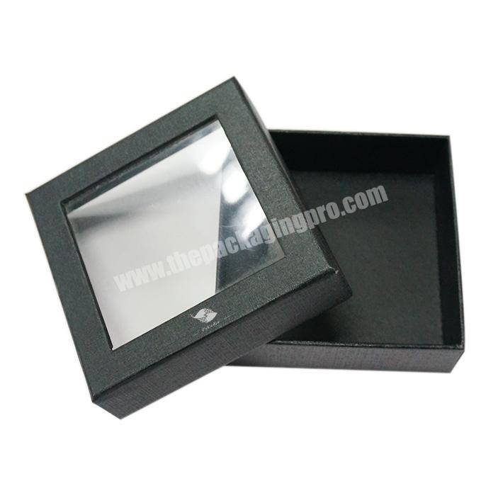 cosmetic lid and base box with pvx window custom logo packaging paper gift boxes