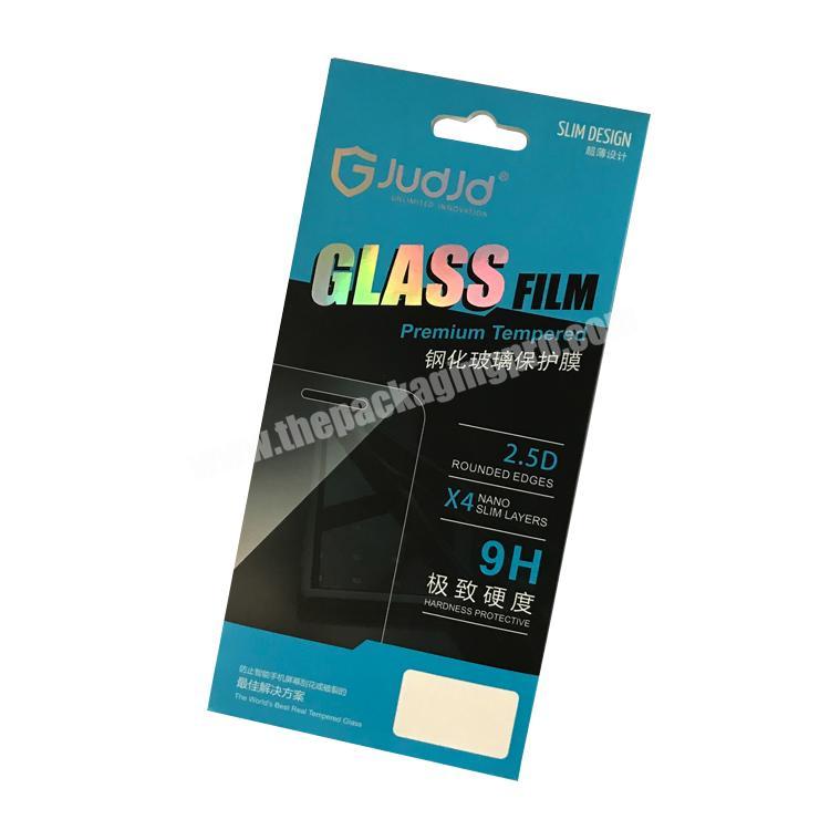 custom Euro hole laser logo printing paper envelop tempered glass packaging box