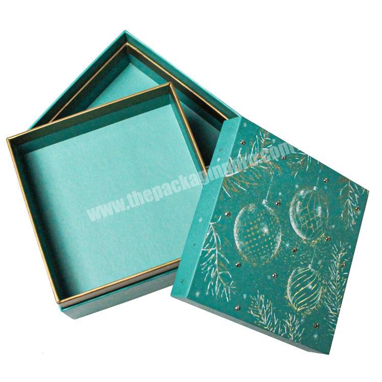 custom Green Eco Friendly luxury Packaging Cardboard 2 layer rotating Lid and Base paper Box