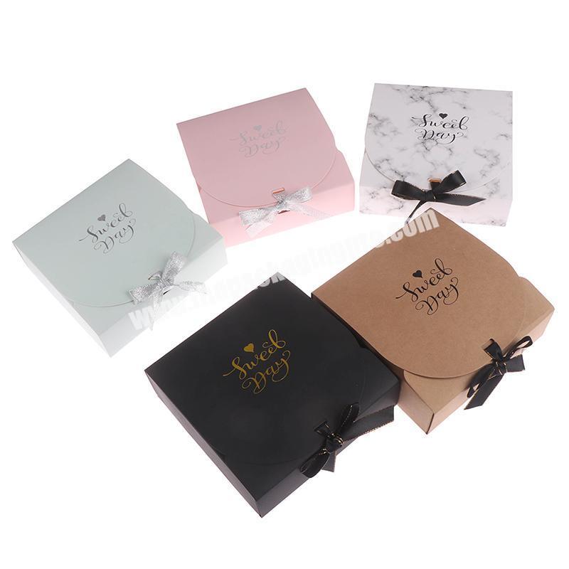 custom Paper Gift Box Birthday Wedding Christmas Gift Candy Cookie Cloth T-Shirt Scarf Pack Boxes With Ribbons
