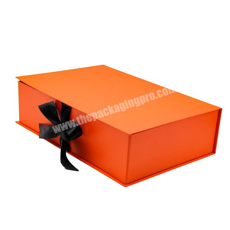 custom clothing with logo packaging ribbon bow tie luxury magnetic personalized paper gift packaging clothes box