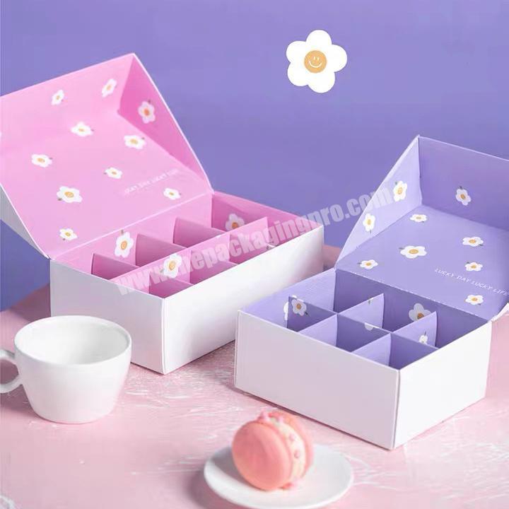 custom eco cardboard paper slide out macaron clear window design paper food packaging box for macaron