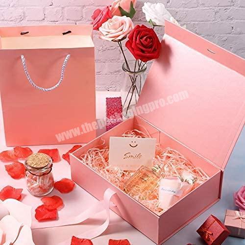 custom logo color size magnetic bridesmaid gift box packaging with ribbon