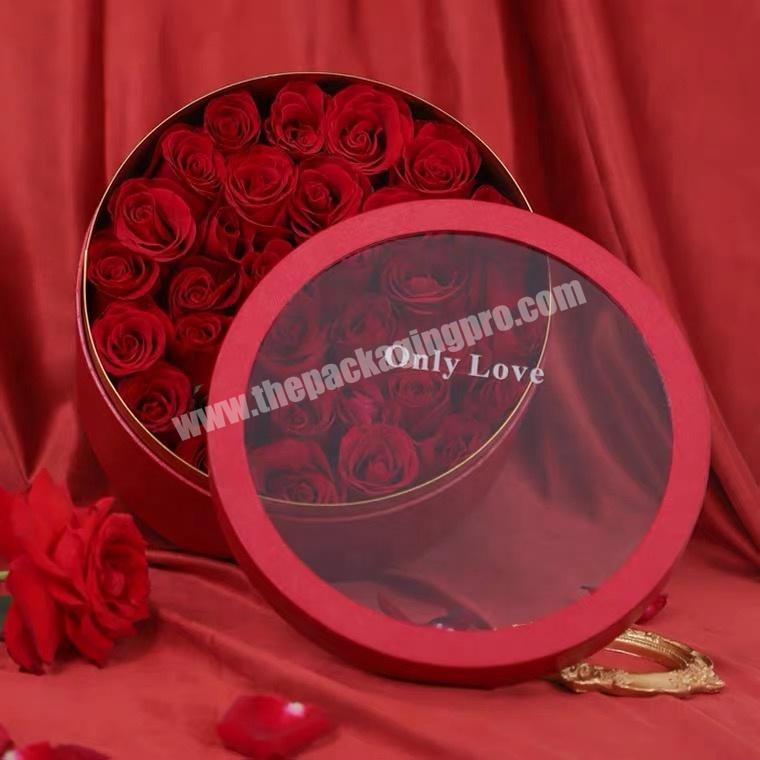 custom logo design wholesale luxury  paper round packaging cardboard boxes for flowers