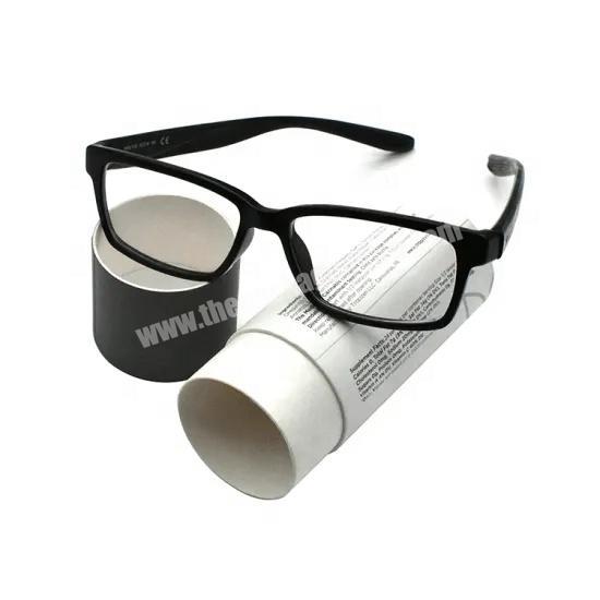 custom made Round Cylinder glasses box, luxury packaging rigid paper tube round box for eye glasses