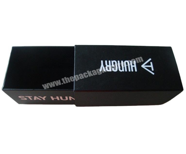 custom made elegant high quality thick cardboard packaging sunglasses matt black slide paper box