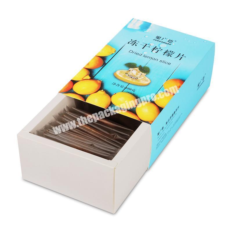custom printing logo wholesale cardboard paper drawer boxes coffee snack packaging box for flower tea coffee capsule