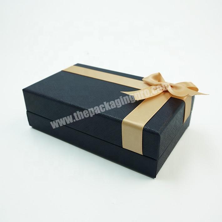 custom made paper box luxury gift boxes with ribbon black small packaging box