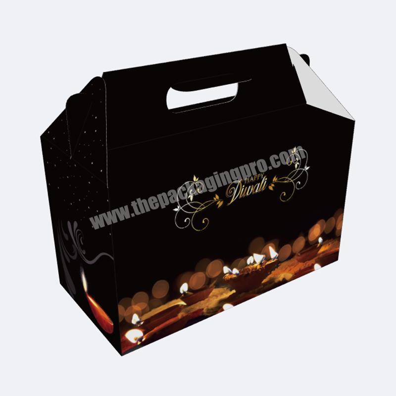custom paper diwali sweet cupcake nut gift packaging boxes festive with handle