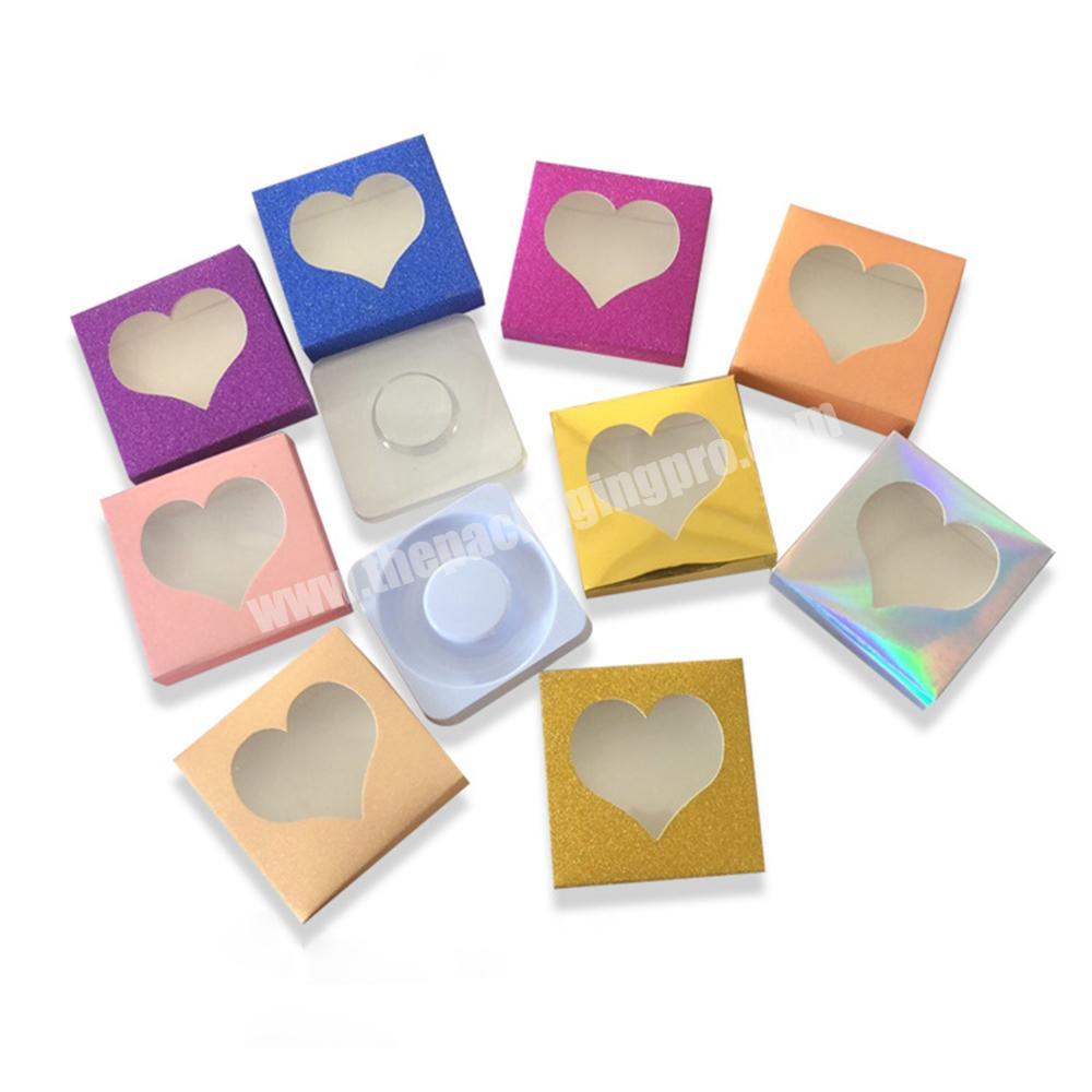 custom paper heart lash packaging box for lashes