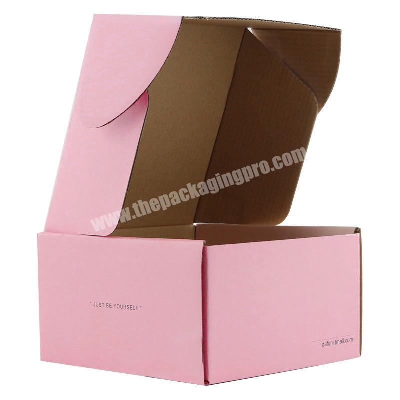 custom printed pink corrugated carton shipping boxes custom logo cardboard gift packaging mailer box