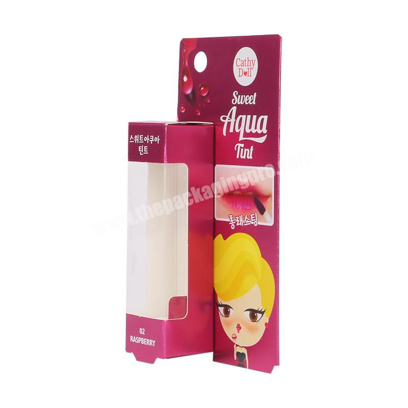 custom printing lip gloss lip balm packaging box custom lip balm display box with window