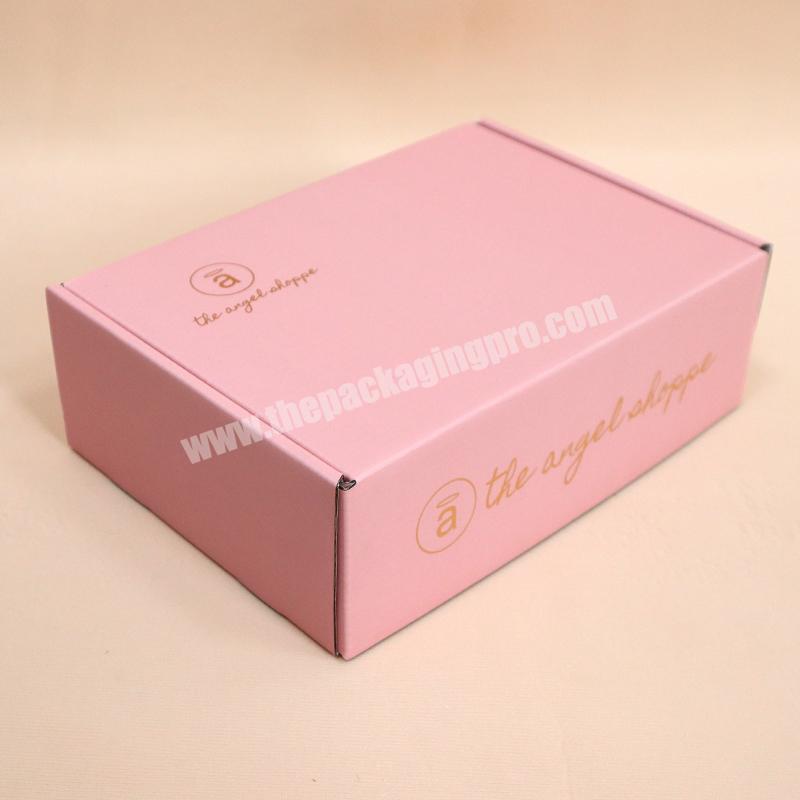 custom shipping corrugated cardboard printing pink packaging mailer boxes with logo