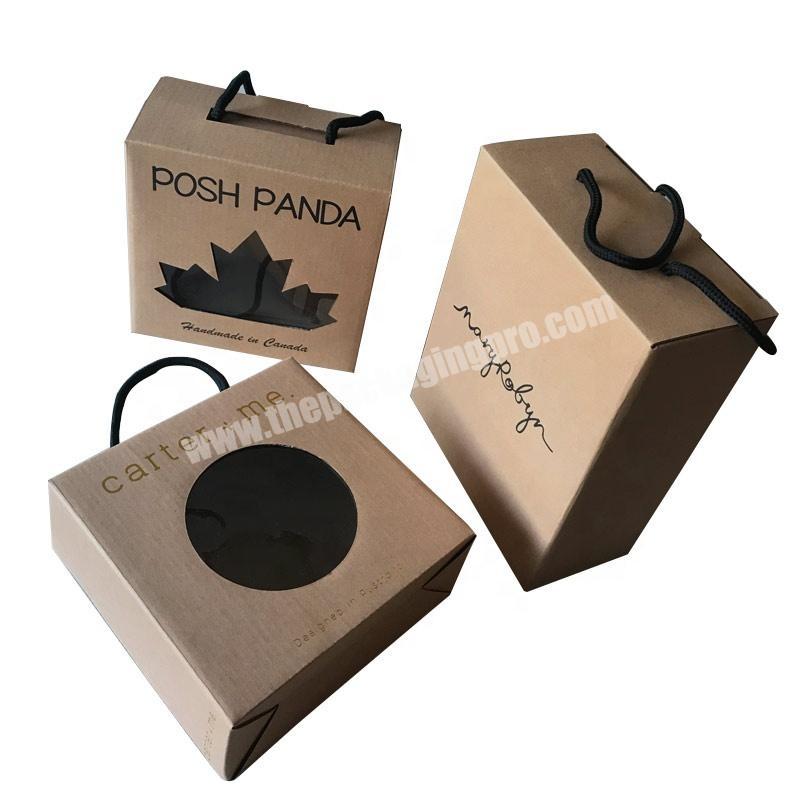 different creative flute paper packaging toddler shoes box design recycled cardboard with clear window