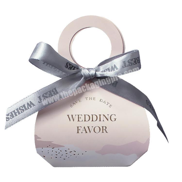 display romantic wedding bridesmaid favor honey compartment chocolate food candy chocolate paper packaging gift box with ribbon