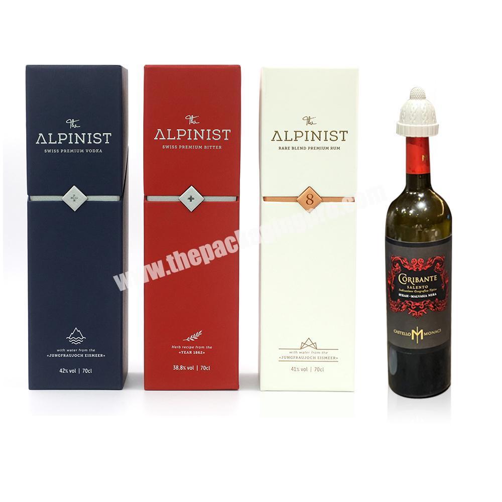 emballage bouteille vin caja para de vinos  luxury Champagne cardboard red one bottle paper packing gift packaging wine box