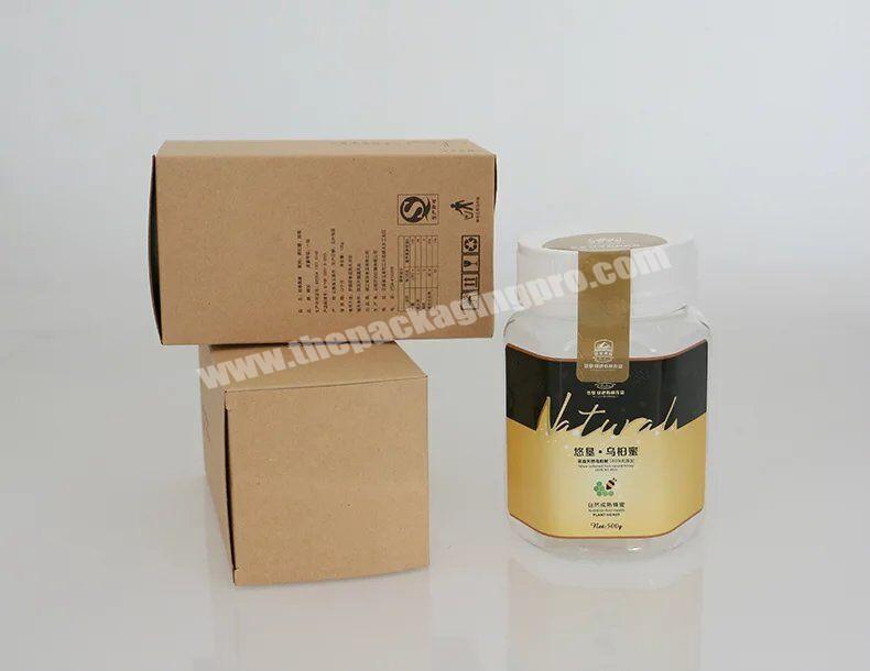 environment friendly brown kraft paper honey bee jar packaging box