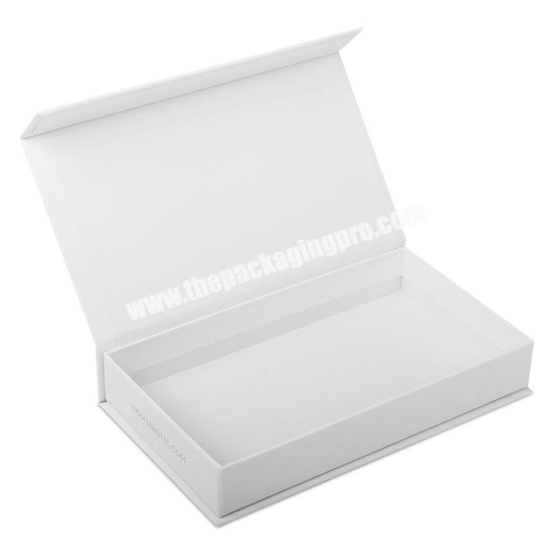 matte white luxury high quality spot -uv flap open magnetic closure gift packaging box with foam insert