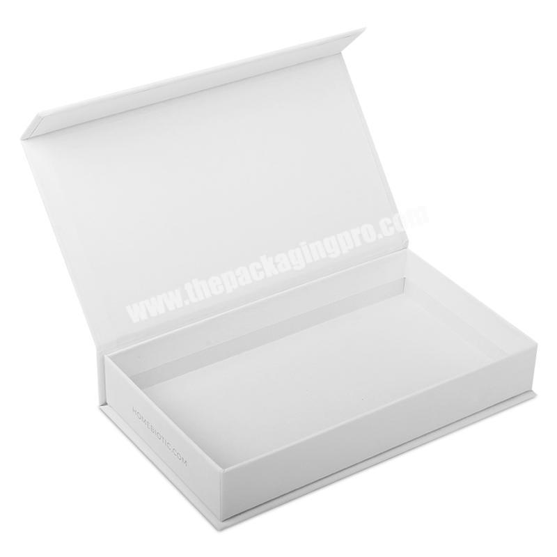 logo gold foil spot uv matte white magnetic gift packaging box with white eva insert for cosmetic kits
