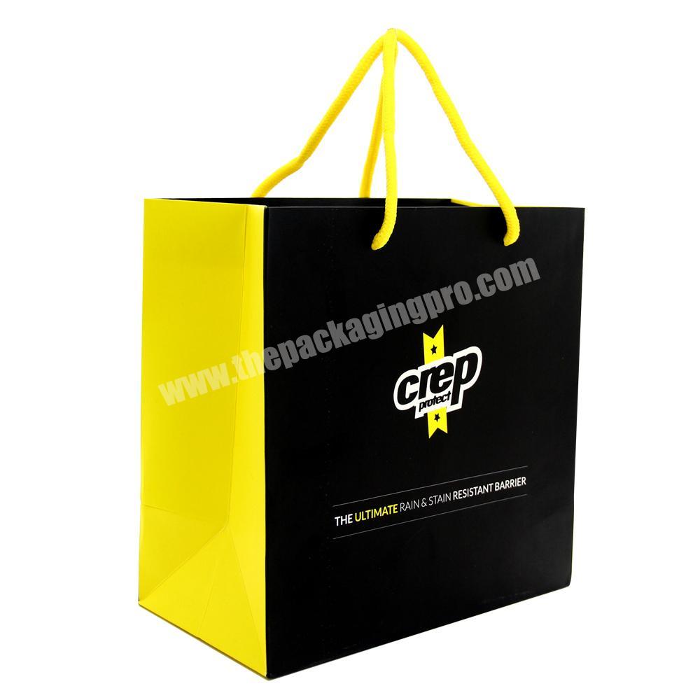 luxury 200gsm white art paper shopping black gift bag