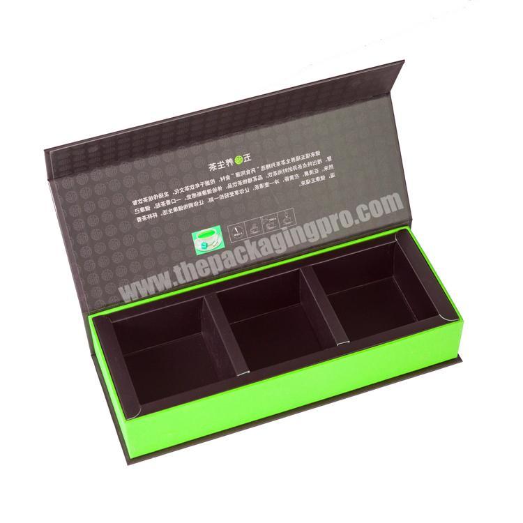 magnetic cardboard collection gift packaging with dividers custom paper chocolate tea gift box packaging with compartments