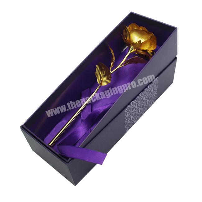 matt lamination and stamping purple cardboard box with insert tray made of cardboard and art paper for packaging