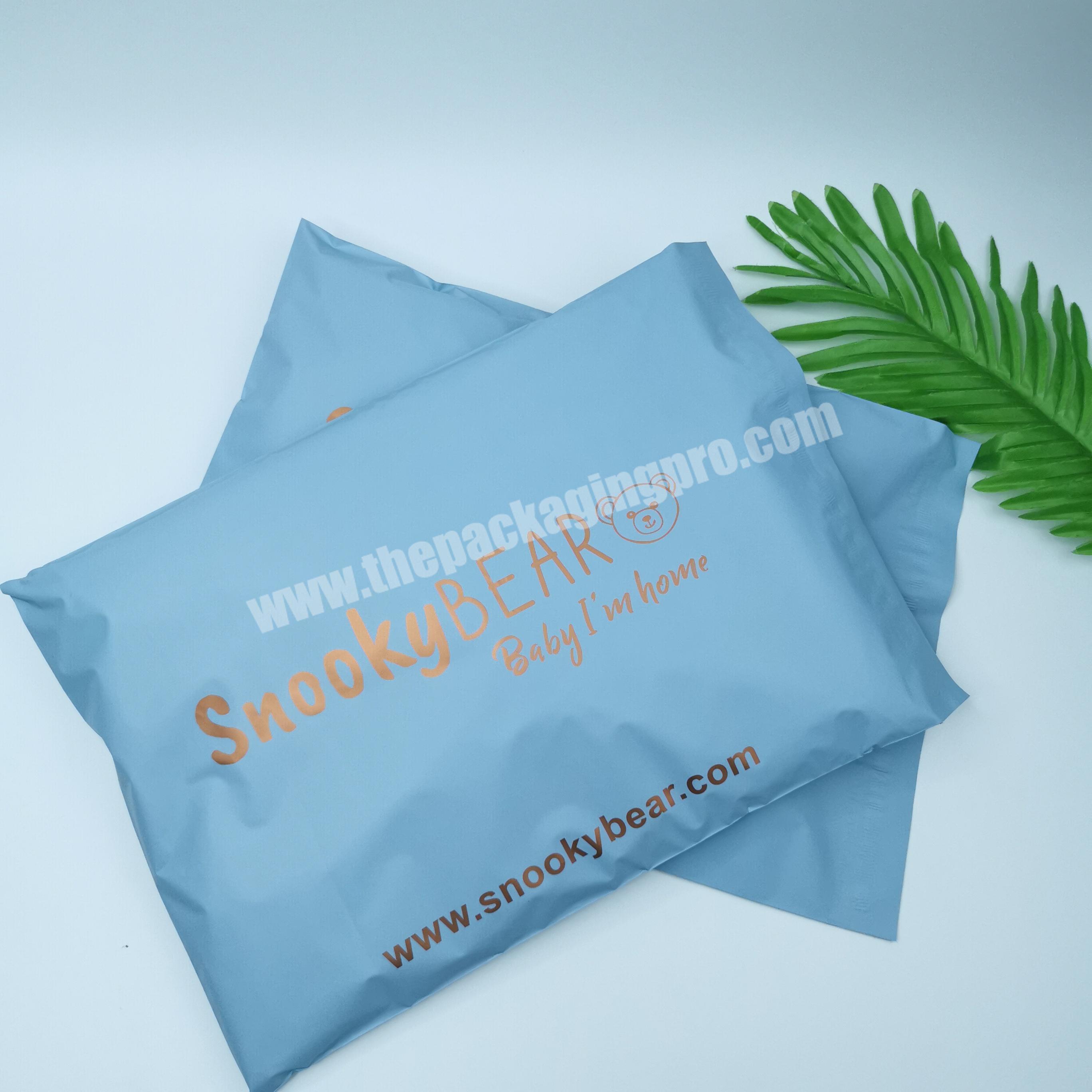matte blue color mailer Biodegradable bags white printing Packaging Poly Bag Mailers Custom Logo compostable mailer bag