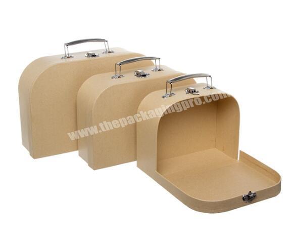 new arrival modern novel design baby briefcase suitcase kraft paper gift box with riggon handle for handbags