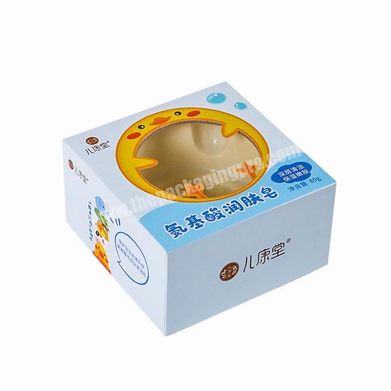 oem square shape rigid thick cardboard packaging top and base gift box with eva insert for soap