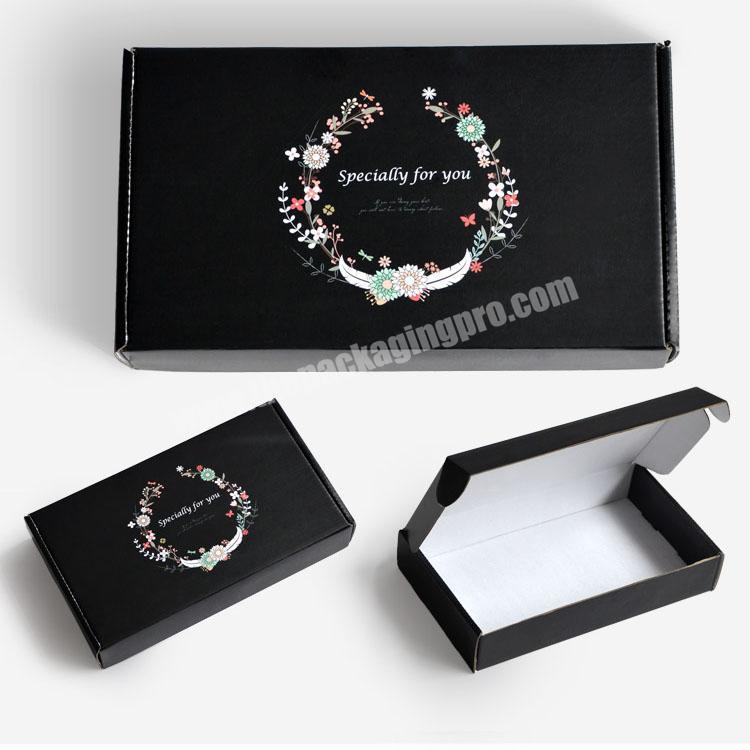 Black packing e-commerce shipping Underwear Packaging Paper small boxes