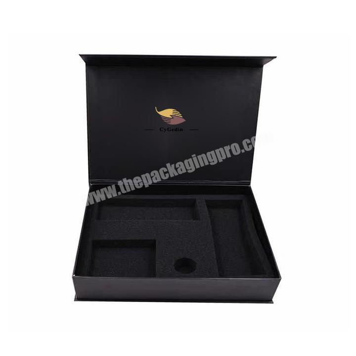 perfume bottle packaging cosmetic boxes with foam tray custom cosmetic tray black cosmetic skincare box