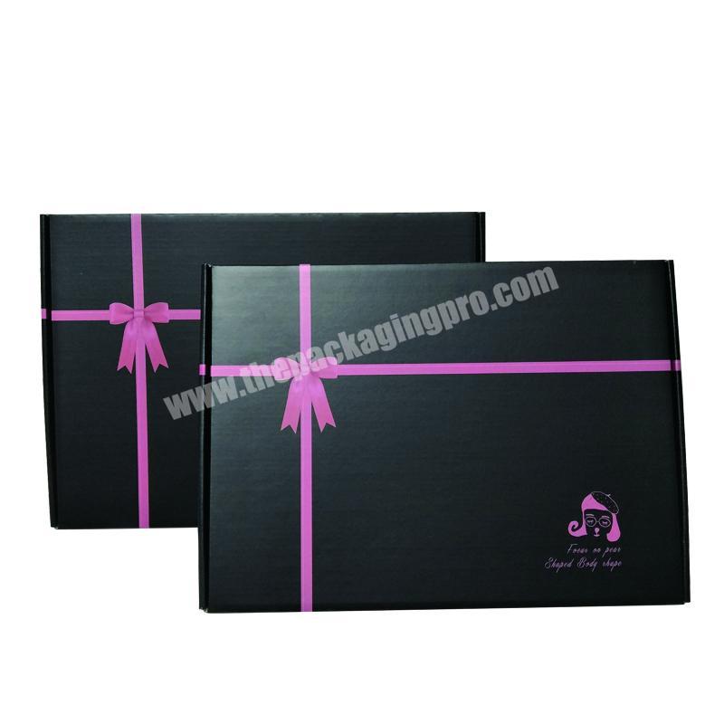 printed bow tie Corrugated Mailer Shipping Cloth Gift Box Clothes Shirt Clothing Packaging Boxes Custom Logo