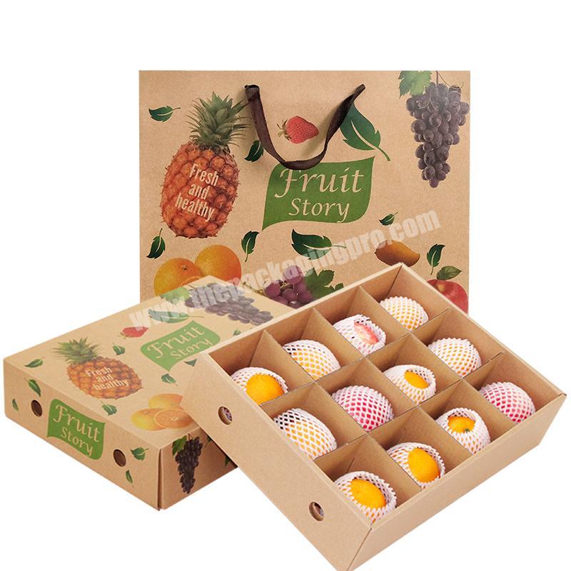 recyclable rigid customized size logo  fruit kraft corrugated paper carton packaging boxes