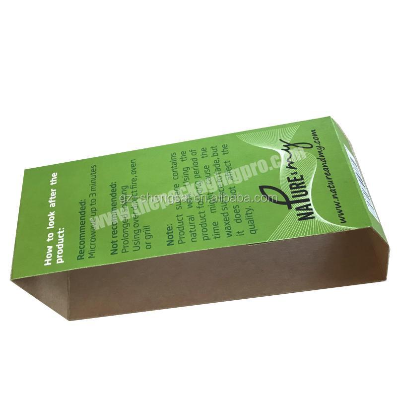 recycle material printed paper bands sleeve for lunch box packaging with self-closure tape