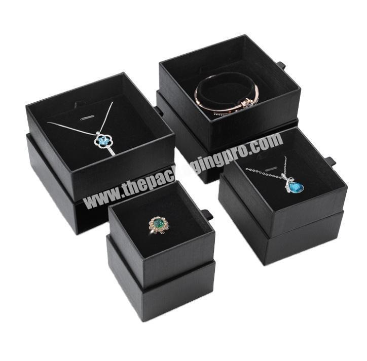 Custom \tguangzhou jewelry box Gift Bag Necklace drawer jewelry box Paper Box with Black Foam for Jewelry Packaging