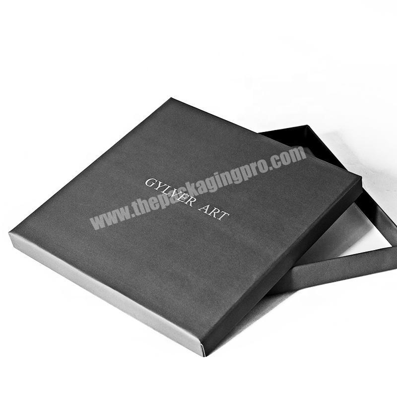 wholesale Custom Eco Friendly Cardboard Rigid baby clothing sets gift box black color dress packaging box