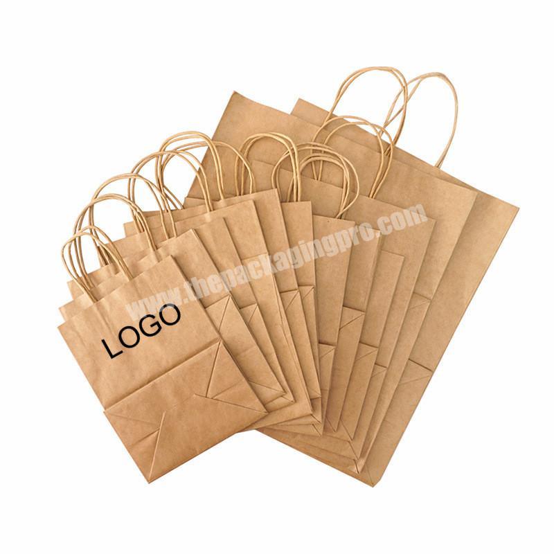 wholesale Kraft Paper Bags With Customized Logo for clothing shoes shopping packaging