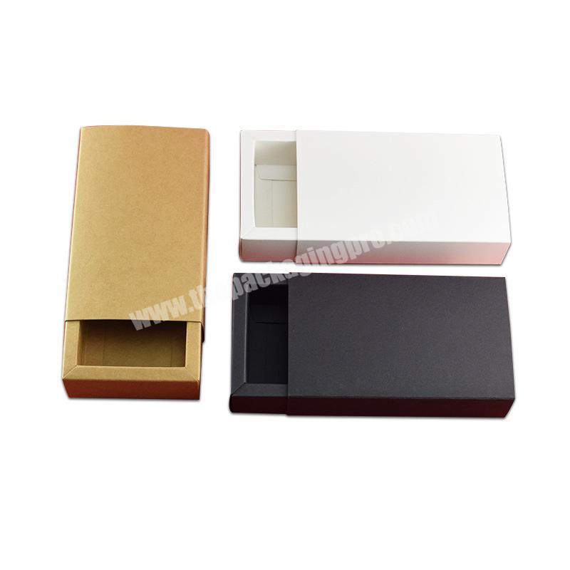 wholesale custom Black Kraft Packaging Drawer Box Cardboard Lipstick Small Perfume Essential Oil Bottle gift packaging Box