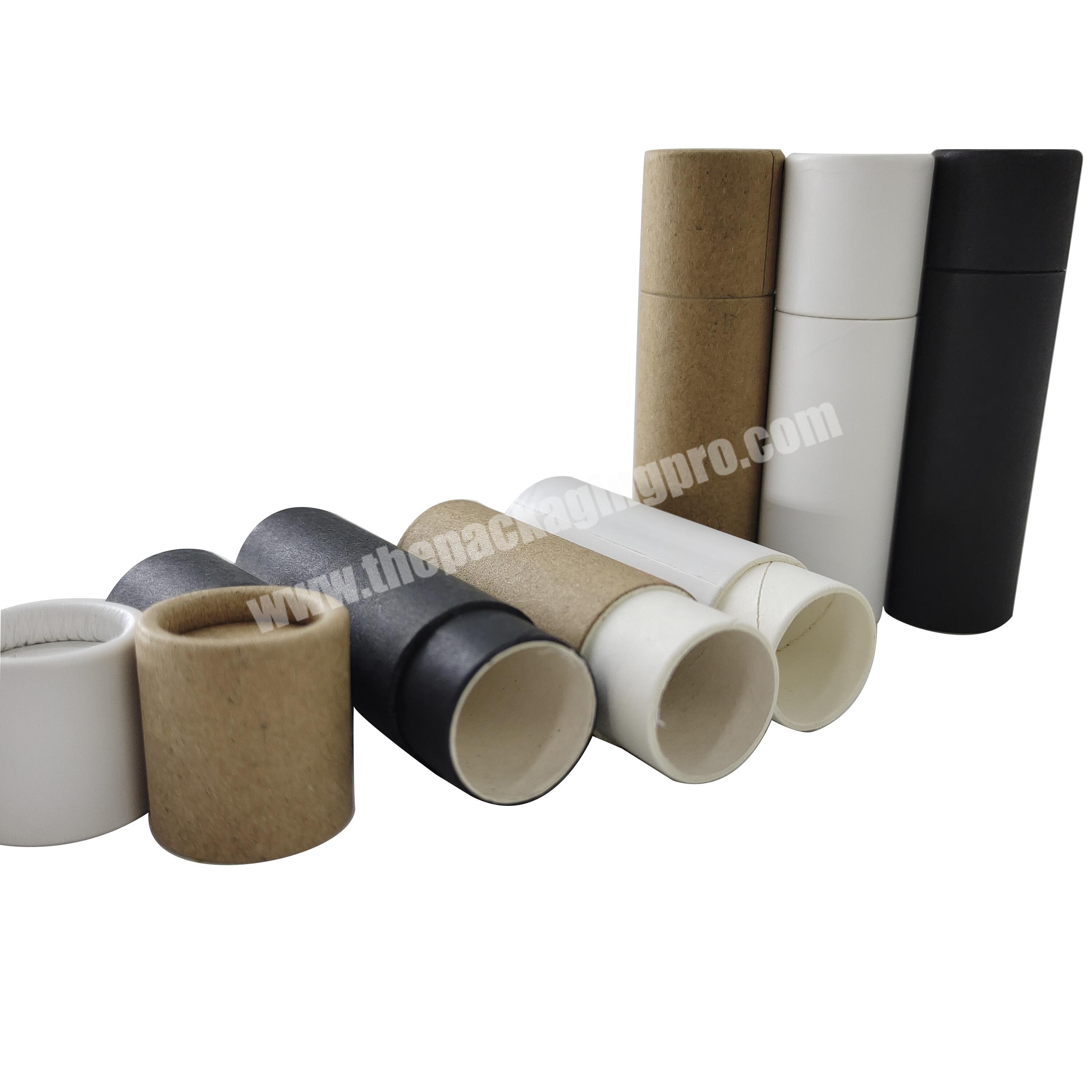 0.3oz biodegradable solid perfume packaging push up lip balm deodorant paper tube packaging